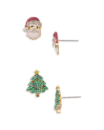 Baublebar Spruced Santa & Tree Earrings Set