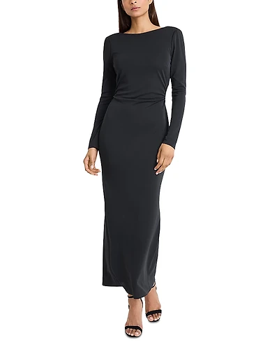 Donna Morgan Boat Neck Long Sleeve Dress