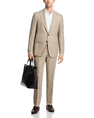Canali Capri Melange Solid Slim Fit Suit
