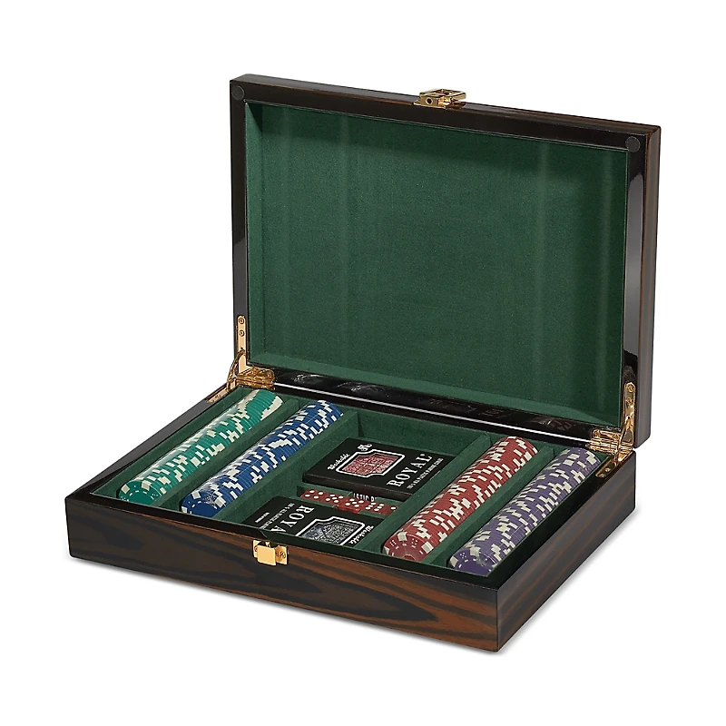 Tizo Ebony Tigerwood 200 Chip Poker Set