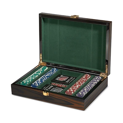 Tizo Ebony Tigerwood 200 Chip Poker Set
