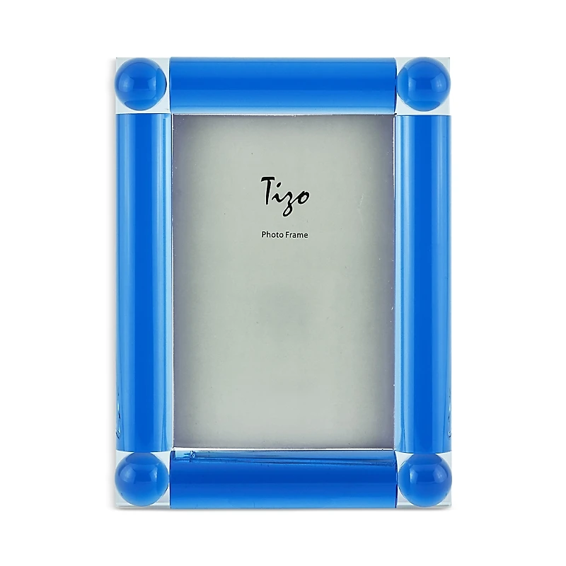 Tizo Crystal Glass Frame with Four Corner Balls, 5 x 7