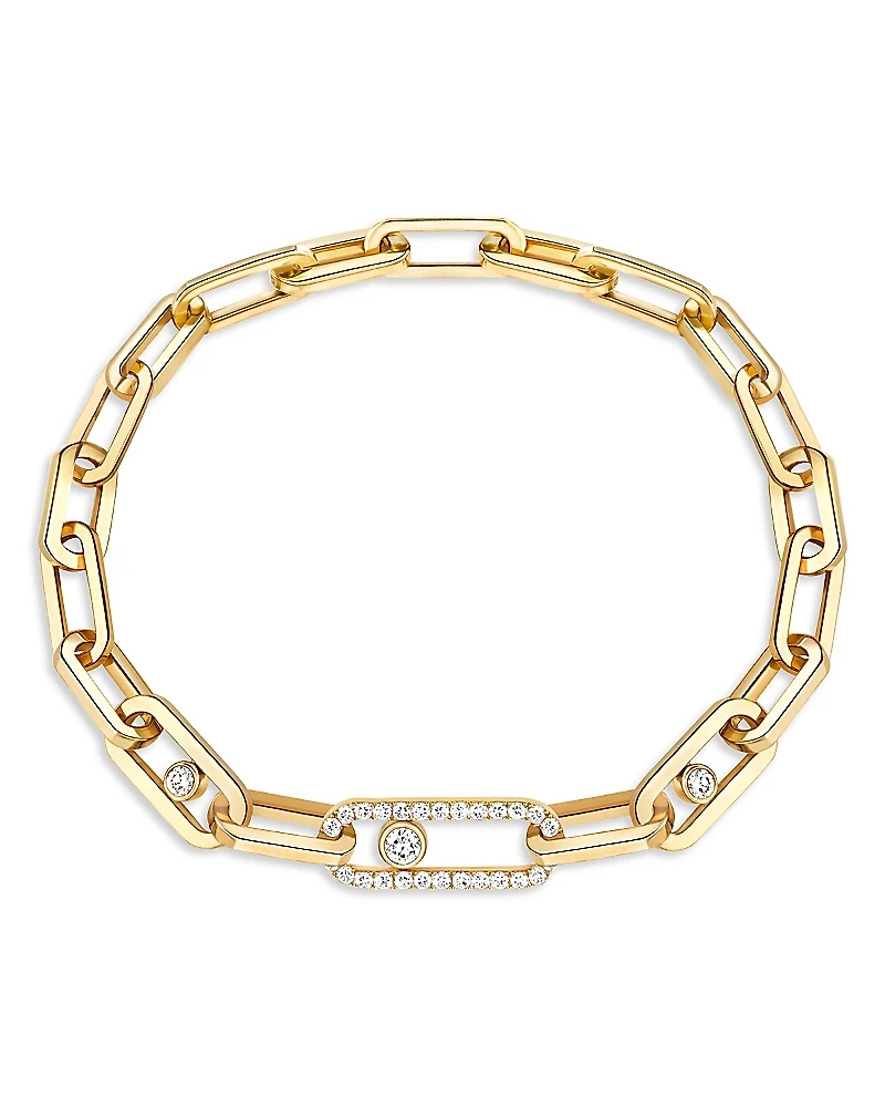 Messika 18K Yellow Gold Move Link Diamond Curb Chain Bracelet