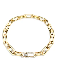 Messika 18K Yellow Gold Move Link Diamond Curb Chain Bracelet