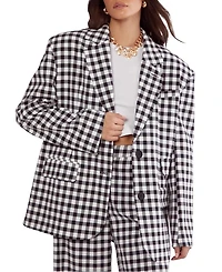 Nasty Gal Gingham Tailored Blazer