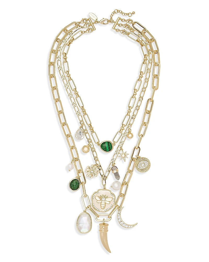 Ramy Brook Stone Charm Jewelry Multi Stone Layered Statement Necklace