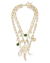 Ramy Brook Stone Charm Jewelry Multi Stone Layered Statement Necklace