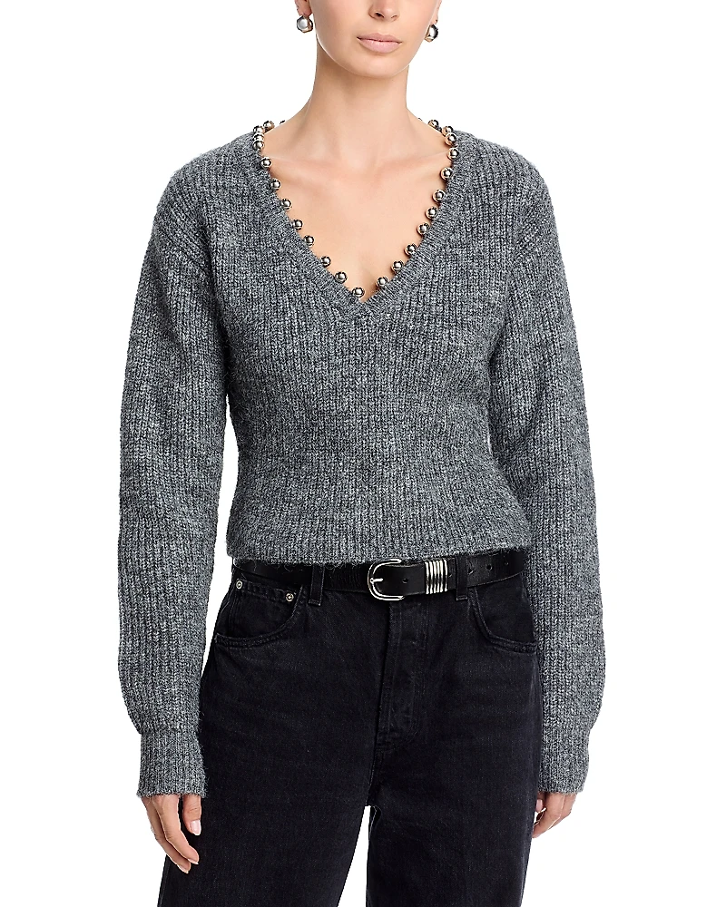 Blanknyc Silver Lining Metallic Trim Sweater