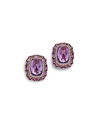 Bloomingdale's Fine Collection Amethyst & Diamond Halo Stud Earrings