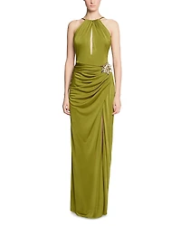 Halston Elin Gloss Jersey Gown