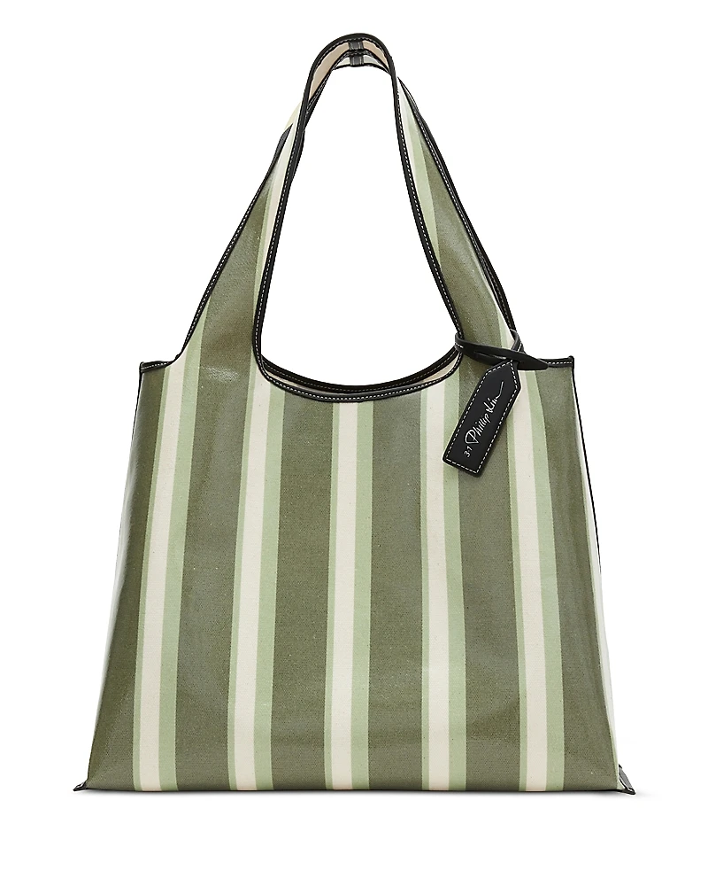 3.1 Phillip Lim Medium Dual Stripe Cotton Market Tote Bag