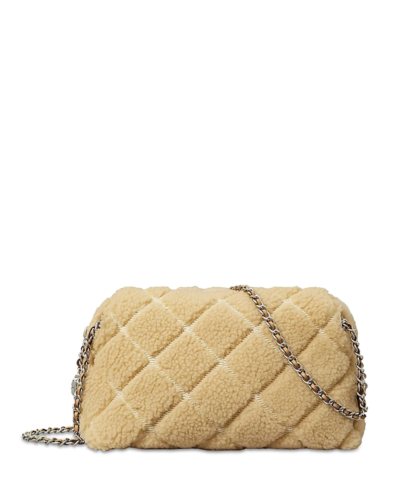 Tory Burch Fleming Quilted Shearling Crossbody Bag