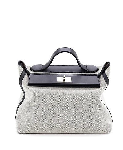 Pre-Owned Hermes 35 24/24 Bag Canvas and Swift