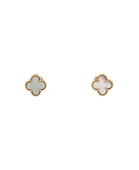 Pre-Owned Van Cleef & Arpels Sweet Alhambra Stud Earrings 18K Gold and Mother of Pearl