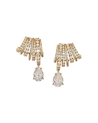 Nadri Bonne Annee Cubic Zirconia Multi Row Illusion Drop Earrings