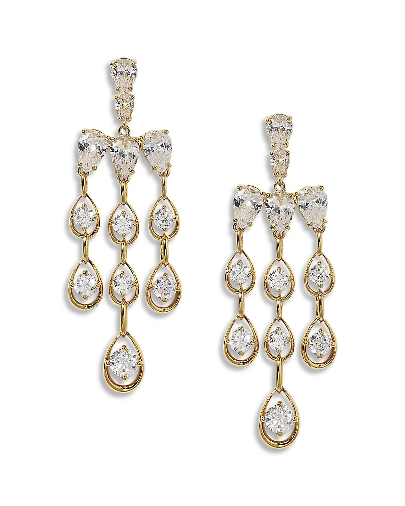 Nadri It Girl Cubic Zirconia Chandelier Earrings