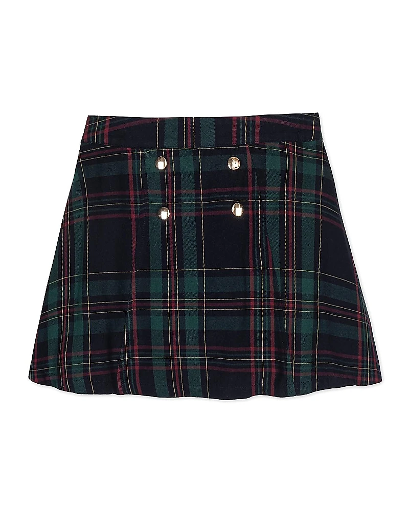 Hope & Henry Girls' Organic Pull-on Double Button Party Skirt - Little Kid, Big Kid