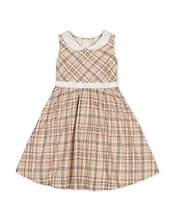 Hope & Henry Girls' Organic Sleeveless Party Dress with Peter Pan Collar - Baby, Little Kid