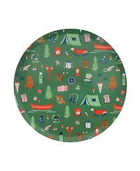 Jollity & Co. Camp Explorer Camp Pattern Large Paper Plates, Set of 8