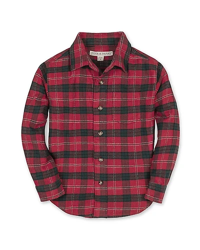 Hope & Henry Boys' Organic Long Sleeve Flannel Button Down Shirt - Little Kid