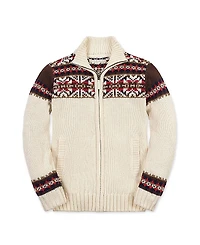 Hope & Henry Boys' Organic Long Sleeve Full Zip Mock Neck Intarsia Sweater - Little Kid, Big Kid