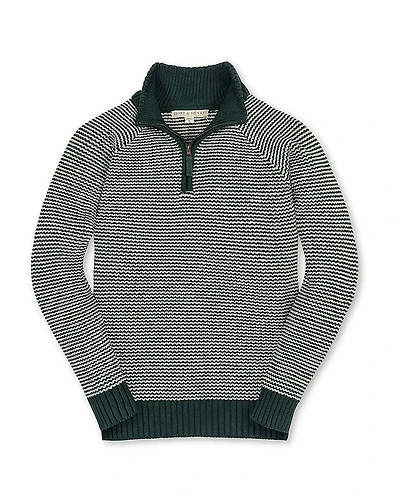 Hope & Henry Boys' Organic Long Sleeve Half Zip Raglan Ski Sweater - Little Kid, Big Kid