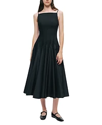 Nocturne Square Neck Pleated Midi Dress
