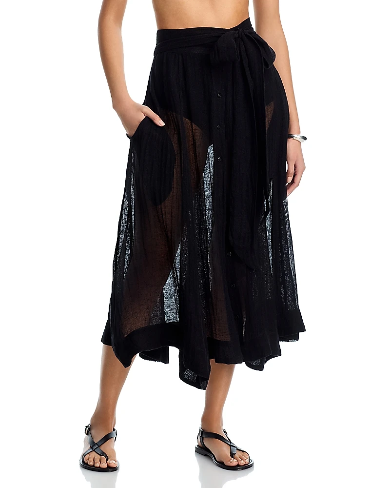 Lisa Marie Fernandez Tie Waist Cover-Up Skirt