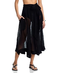 Lisa Marie Fernandez Tie Waist Cover-Up Skirt