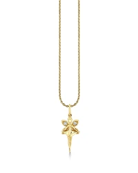 Sydney Evan 14K Yellow Gold Diamond Fairy Charm Necklace, 16