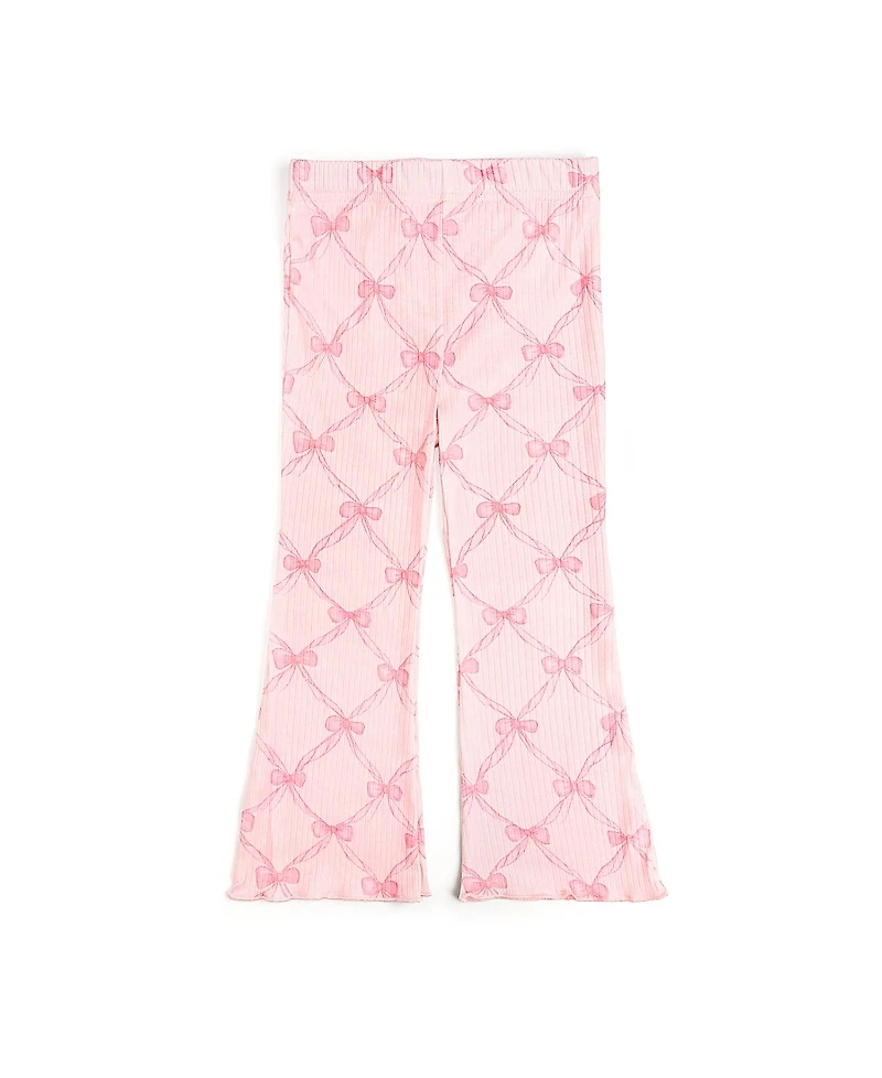 Sweet Wink Girls' Bow Trellis Flare Legging - Baby, Little Kid, Big Kid