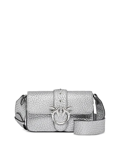 Pinko Love One Mini Metallic Leather Shoulder Bag