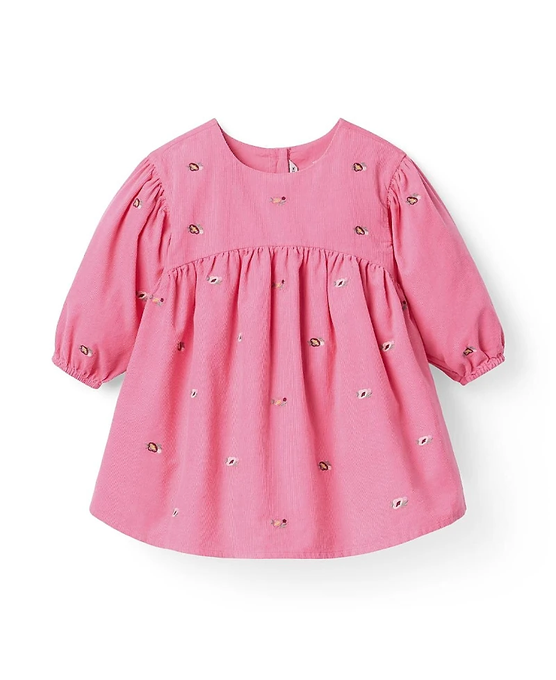 Janie and Jack Girls' The Floral Embroidered Corduroy Dress - Baby, Little Kid, Big Kid
