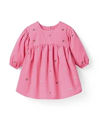 Janie and Jack Girls' The Floral Embroidered Corduroy Dress - Baby, Little Kid, Big Kid