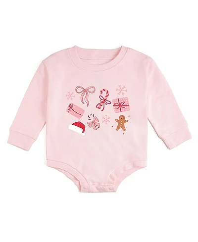 Sweet Wink Girls' Christmas Fun Long Sleeve Romper - Baby