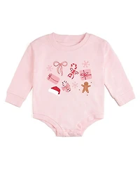 Sweet Wink Girls' Christmas Fun Long Sleeve Romper - Baby