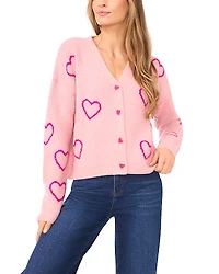 CeCe Heart Jacquard Cardigan
