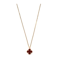 Pre-Owned Van Cleef & Arpels Sweet Alhambra Pendant Necklace 18K Rose Gold and Carnelian