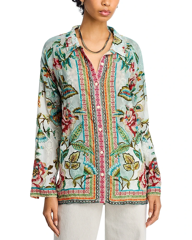 Johnny Was The Audrey Embroidered Blouse