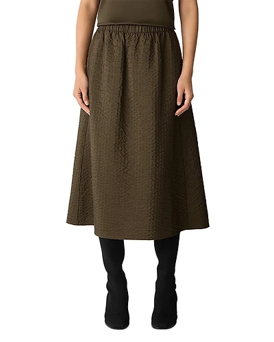 Eileen Fisher Quilted Silk A Line Skirt