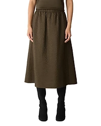 Eileen Fisher Quilted Silk A Line Skirt