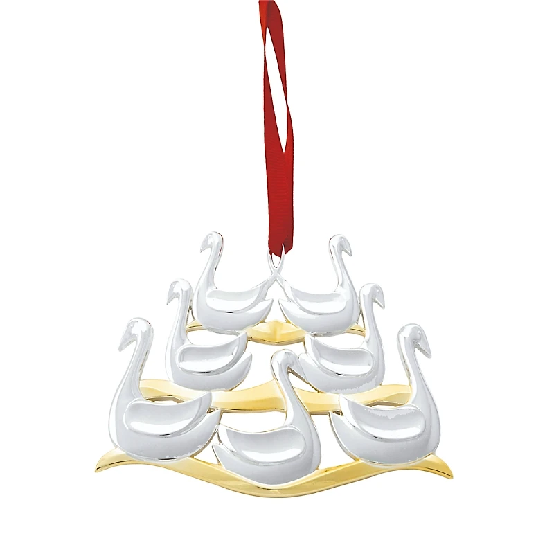 Nambe 12 Days of Christmas Ornament - 7 Swans A Swimming