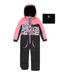 Deux par Girls' One-Piece Play Snowsuit Floral - Little Kid
