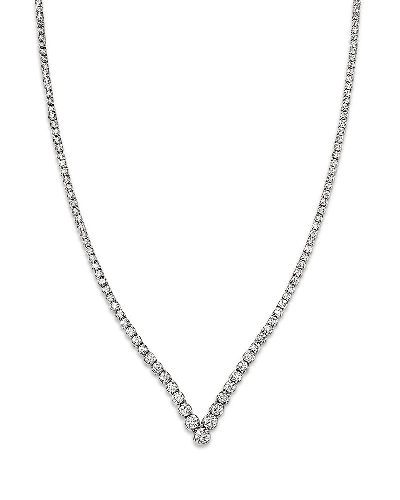 Bloomingdale's Fine Collection Diamond Chevron Tennis Necklace
