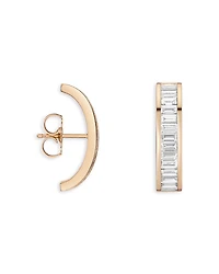 Shahla Karimi from the Luxe Collection Certified Lab Grown Diamond Rockefeller Baguette Arc Stud Earrings 14K Yellow Gold, 1.92 tcw
