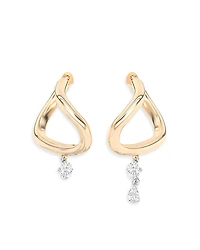 Shahla Karimi from the Luxe Collection Certified Lab Grown Diamond Pear & Cushion Asymmetric Gaude Curve Dangle Hoop Earrings