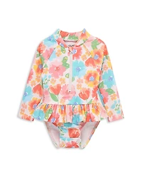 Little Me Girls' Multi Floral Rash Guard One Piece Swimsuit - Baby