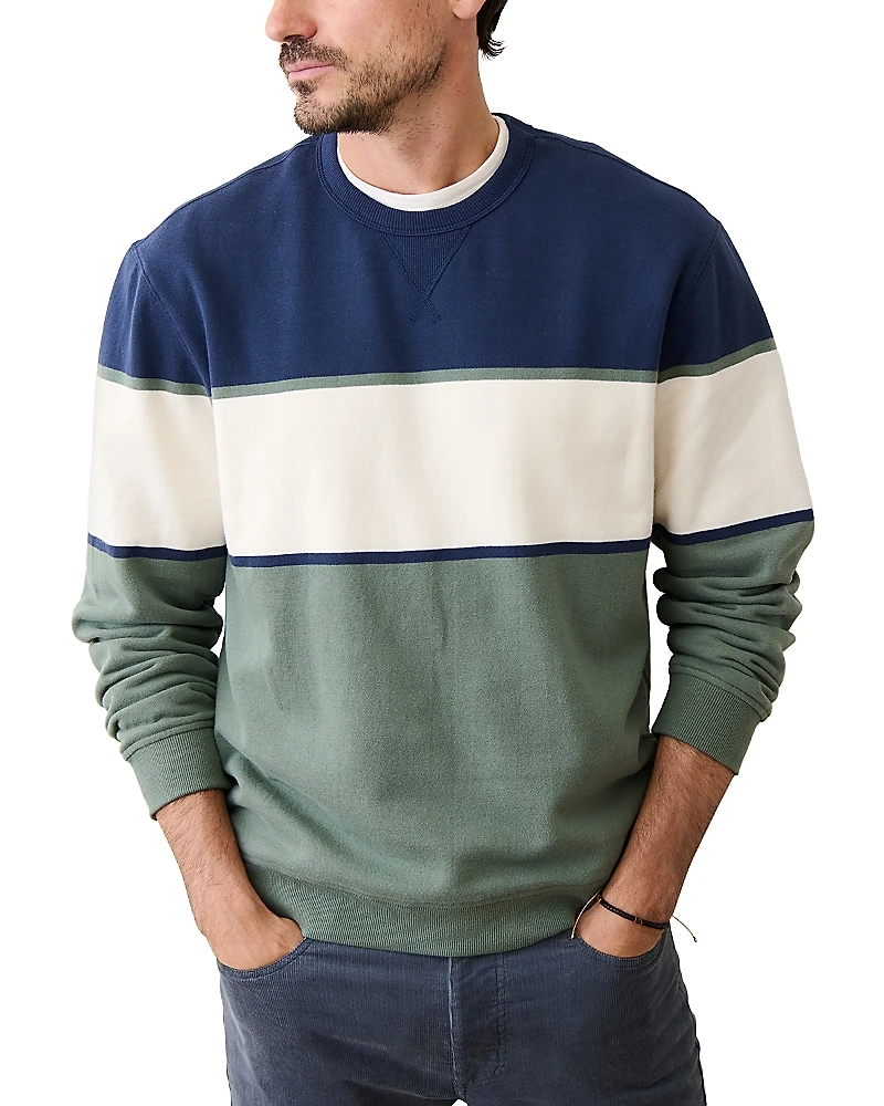 Marine Layer Relaxed Fit Color Block Crewneck Sweater