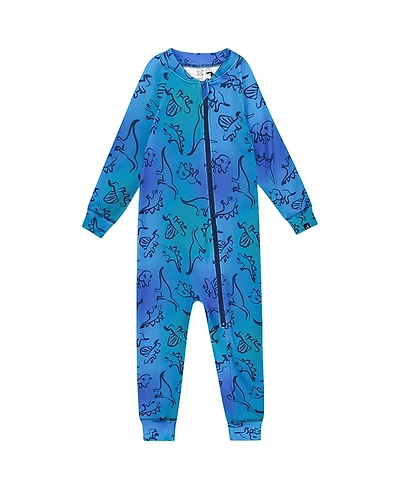 Deux par Boys' One-Piece Thermal Underwear Gradient Dinosaur - Little Kid, Big Kid