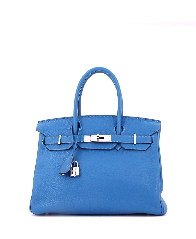 Pre-Owned HERMES Birkin 30 Handbag Clemence with Palladium Hardware